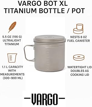 Amazon.com: Vargo Titanium BOT Series | BOT XL | Ultralight Water